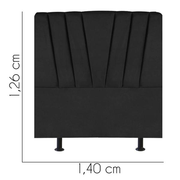 Imagem de Cabeceira Estofada Bélgica 140cm Casal Para Cama Box Quarto Suede Preto - Gat Magazine