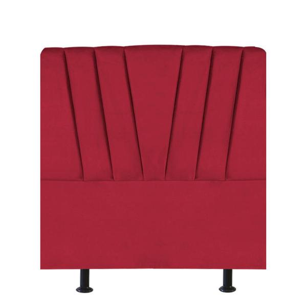 Imagem de Cabeceira Estofada Bélgica 140CM Casal Suede Vermelho - D A DECOR