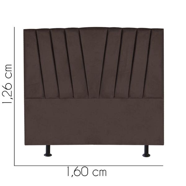 Imagem de Cabeceira Estofada Bélgica 160 cm Queen Size Quarto para Cama Box material sintético Marrom - KDAcanto Móveis