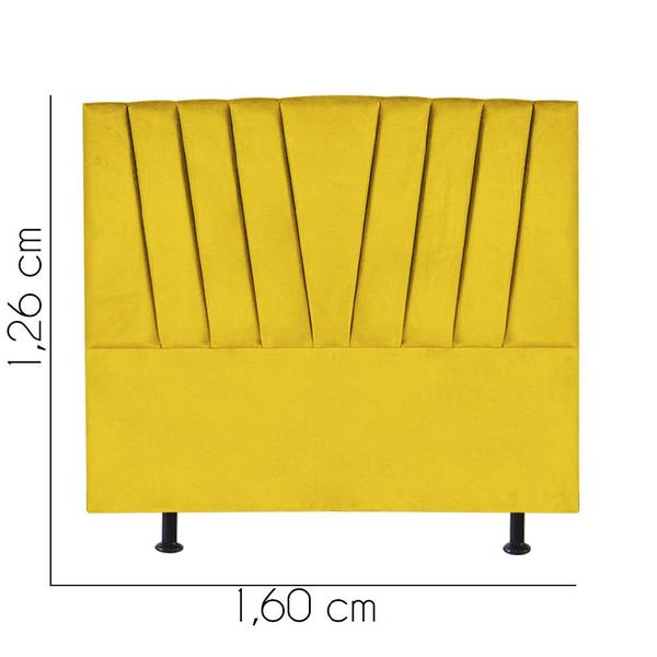 Imagem de Cabeceira Estofada Bélgica 160cm Queen Size Para Cama Box Quarto material sintético Amarelo - Gat Magazine