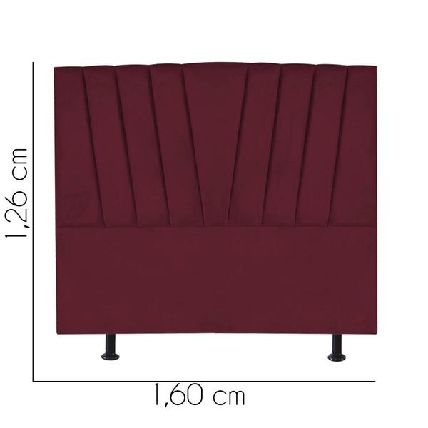 Imagem de Cabeceira Estofada Bélgica 160cm Queen Size Para Cama Box Quarto Suede Bordô - Gat Magazine