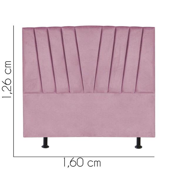 Imagem de Cabeceira Estofada Bélgica 160cm Queen Size Para Cama Box Quarto Suede Rosa Bebê - Ahazzo Móveis