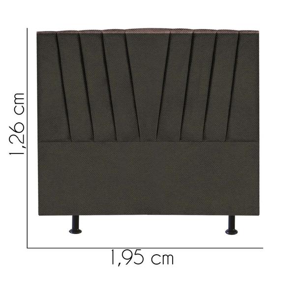 Imagem de Cabeceira Estofada Bélgica 195cm King Size Para Cama Box Quarto Linho Marrom - Gat Magazine