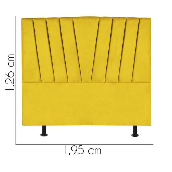 Imagem de Cabeceira Estofada Bélgica 195CM King Suede Amarelo - D A DECOR