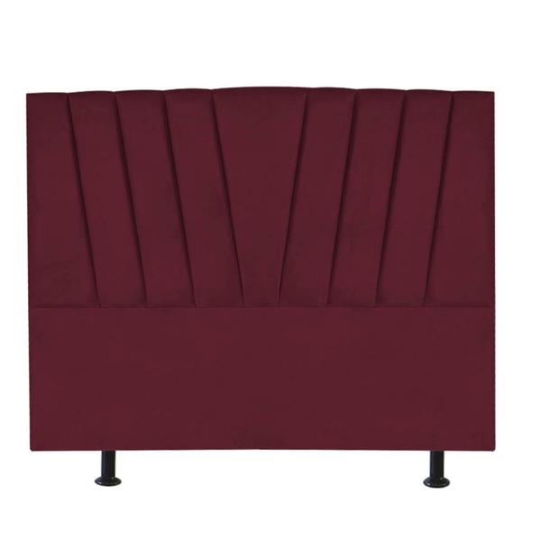 Imagem de Cabeceira Estofada Bélgica 195CM King  Suede Bordo - D A DECOR