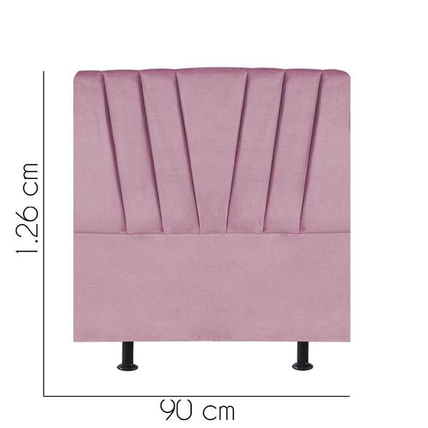 Imagem de Cabeceira Estofada Bélgica 90CM Solteiro material sintético Rosa - D A DECOR