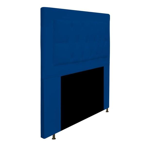 Imagem de Cabeceira Estofada Bianca 90cm para Cama Solteiro Capitonê Suede Azul Marinho - KDAcanto Móveis