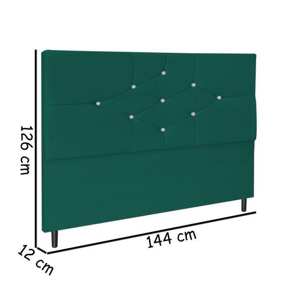 Imagem de Cabeceira Estofada Box Casal Encosto Para Cama Camboriu 144x126 Azul Tiffany JBE Móveis