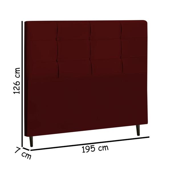 Imagem de Cabeceira Estofada Box Casal King Size Encosto Para Cama Style 195x126 CM Marsala JBE Móveis