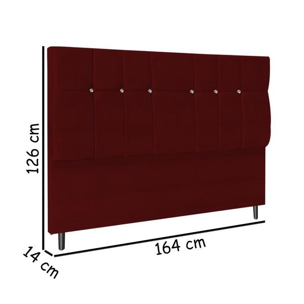 Imagem de Cabeceira Estofada Box Casal Queen Size Encosto Para Cama Opala 164x126 CM Marsala JBE Móveis