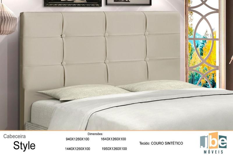 Imagem de Cabeceira Estofada Box Solteiro Encosto Para Cama Style 94x126 New Foam JBE Móveis