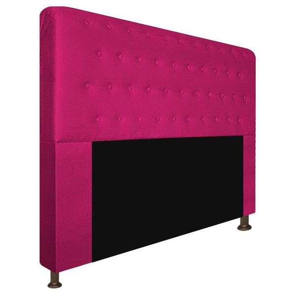 Imagem de Cabeceira Estofada Brenda 140 cm para Cama Casal com Botonê  Suede Pink - Damaffê Móveis