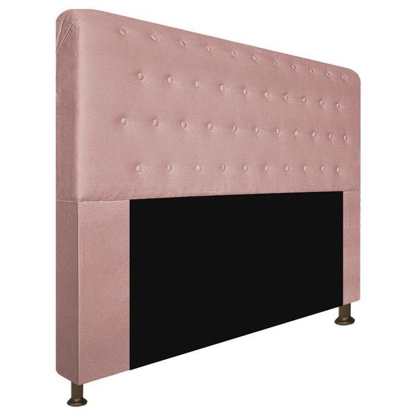 Imagem de Cabeceira Estofada Brenda 140cm para Cama Casal Botonê Suede Rose Gold