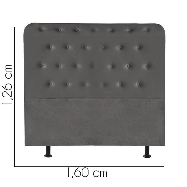 Imagem de Cabeceira Estofada Brenda Capitonê 160 cm Queen Size Quarto para Cama Box Suede Cinza Escuro - KDAcanto Móveis