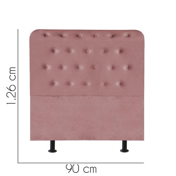 Imagem de Cabeceira Estofada Brenda Capitonê 90 cm Solteiro Quarto para Cama Box Suede Rose Gold - Damaffê Móveis