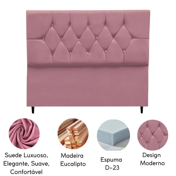 Imagem de Cabeceira Estofada Cama Box Casal 140 cm Suede Ayla