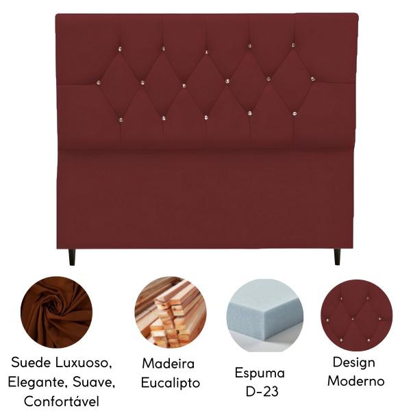 Imagem de Cabeceira Estofada Cama Box Casal 140 cm Suede Dubai