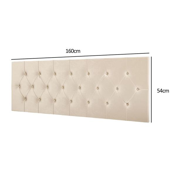 Imagem de Cabeceira Estofada Cama Box Casal 1,60 Quarto Moderno Paris com Captonê - Areia Suede - RPM Móveis