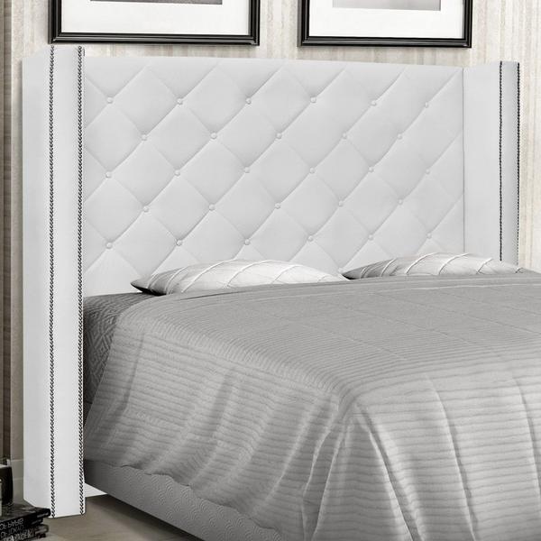 Imagem de Cabeceira Estofada Cama Box Casal Alteza 140cm Corano Branco - Abmaza