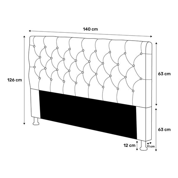 Imagem de Cabeceira Estofada Cama Box Casal Cristal 140cm Linho Grafite - Abmaza