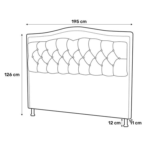 Imagem de Cabeceira Estofada Cama Box Casal King Size Belize 195cm Corino Areia - Desk Design