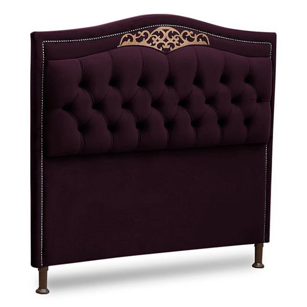 Imagem de Cabeceira Estofada Cama Box Casal King Size Belize 195cm Luxor Roxo - Desk Design