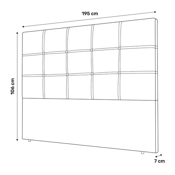 Imagem de Cabeceira Estofada Cama Box Casal King Size Fiorella 195cm material sintético Branco - Desk Design