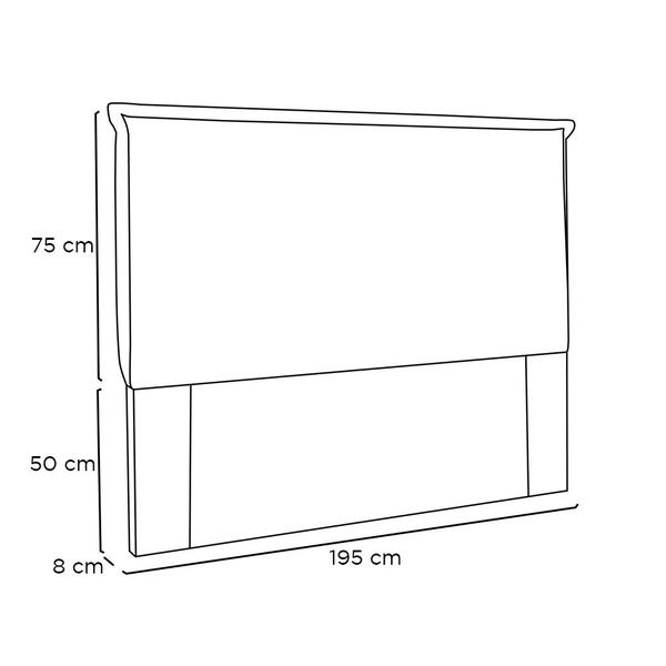 Imagem de Cabeceira Estofada Cama Box Casal King Size Veneza 195cm Corano Branco - Desk Design