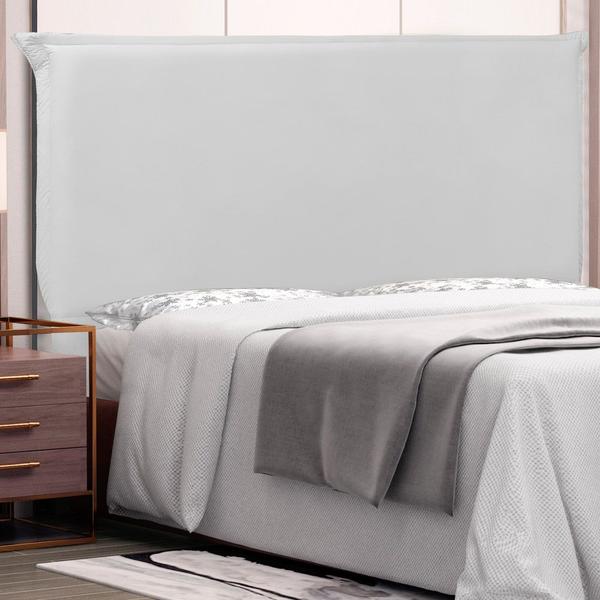 Imagem de Cabeceira Estofada Cama Box Casal King Size Veneza 195cm Corano Branco - Desk Design