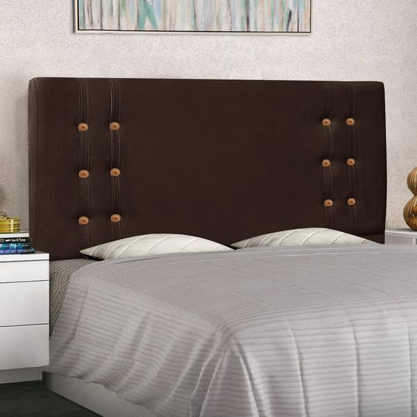 Imagem de Cabeceira Estofada Cama Box Casal Monreale 140cm Suede Café - Abmaza