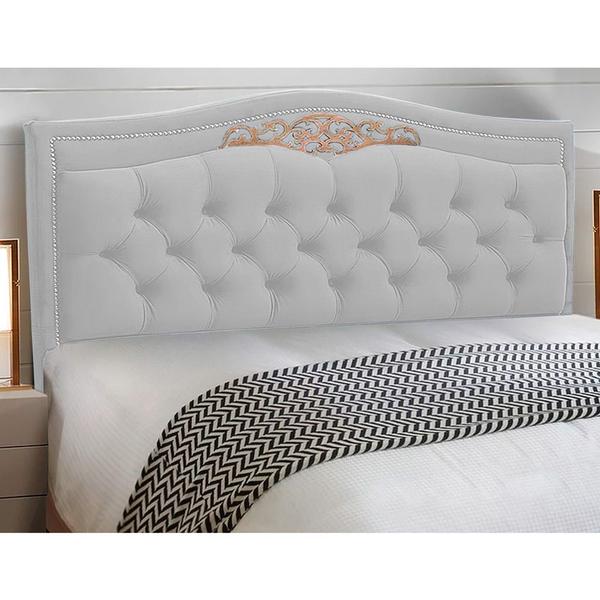 Imagem de Cabeceira Estofada Cama Box Casal Queen Size Belize 160cm Corino Branco - Desk Design