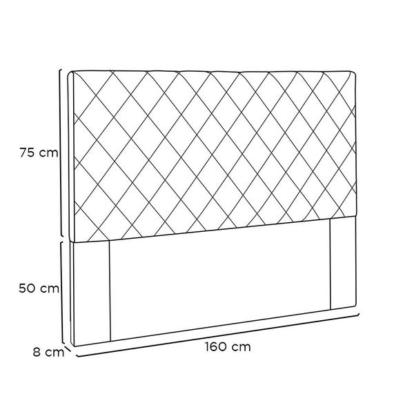 Imagem de Cabeceira Estofada Cama Box Casal Queen Size Esmeralda 160cm Corano Branco - Abmaza