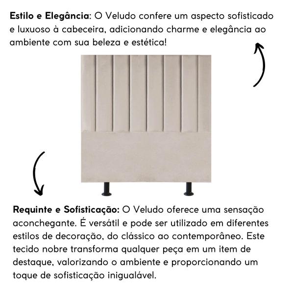 Imagem de Cabeceira Estofada Cama Box King 195 cm Alice Veludo