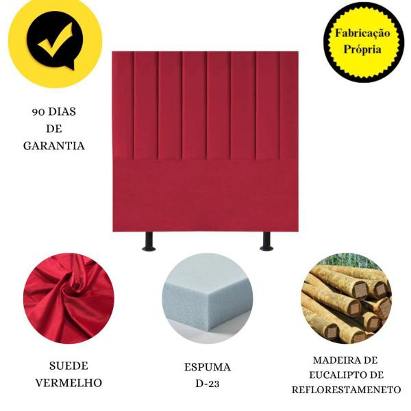 Imagem de Cabeceira Estofada Cama Box King 195 cm Mavie Suede