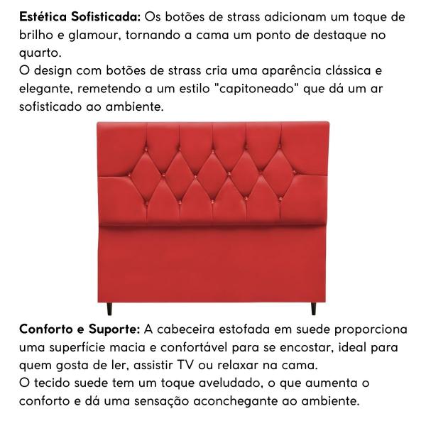 Imagem de Cabeceira Estofada Cama Box King 195 cm Suede Nina