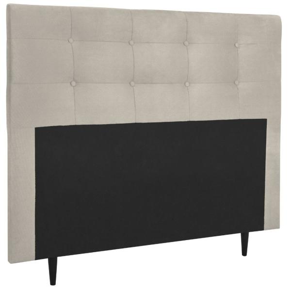 Imagem de Cabeceira Estofada Cama Box Queen 160 cm Helena Suede Bege