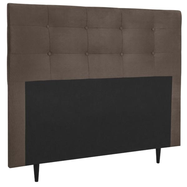 Imagem de Cabeceira Estofada Cama Box Queen 160 cm Helena Suede Marrom