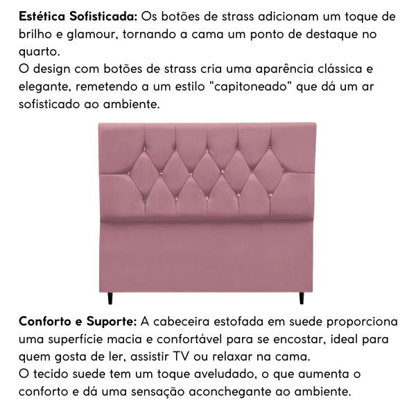 Imagem de Cabeceira Estofada Cama Box Solteirão 100 cm Suede Nina