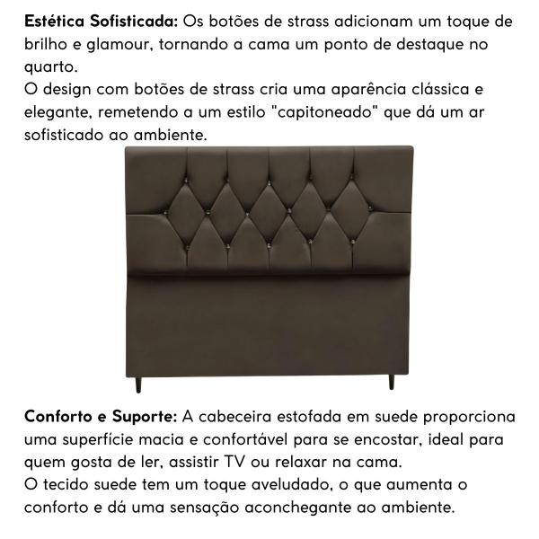 Imagem de Cabeceira Estofada Cama Box Solteirão 100 cm Suede Nina