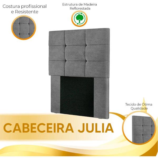 Imagem de Cabeceira Estofada Cama Box Solteiro 0.90 Julia Suede Shop das Cabeceiras