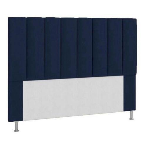 Imagem de Cabeceira Estofada Cama Box Solteiro 90 cm Carla - Azul