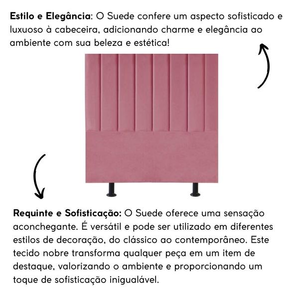 Imagem de Cabeceira Estofada Cama Box Solteiro 90 cm Luísa Suede E Frame