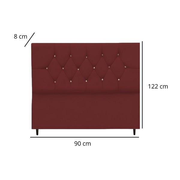 Imagem de Cabeceira Estofada Cama Box Solteiro 90 cm Suede Ayla