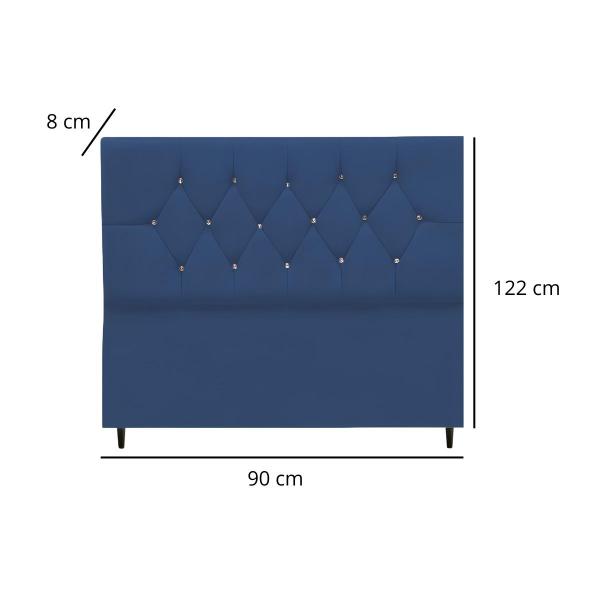 Imagem de Cabeceira Estofada Cama Box Solteiro 90 cm Suede Nina