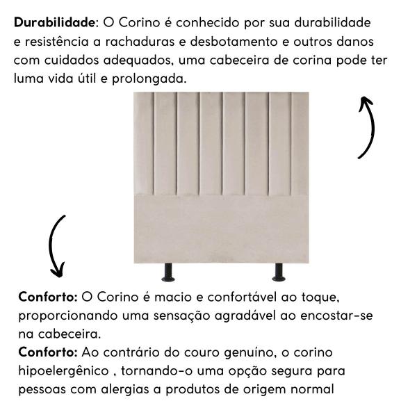 Imagem de Cabeceira Estofada Cama Box Solteiro 90 cm Taís material sintético