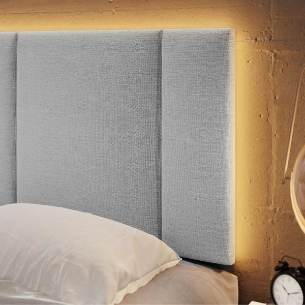 Imagem de Cabeceira Estofada Cama Box Solteiro com LED Splend 90 cm