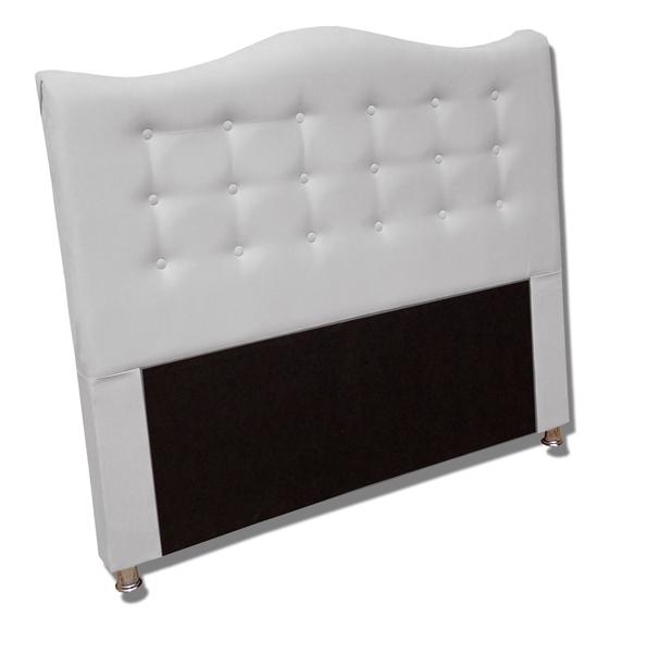 Imagem de Cabeceira estofada cama box solteiro para quarto Bella 90 cm Branco Sintético -Anchar Estofados