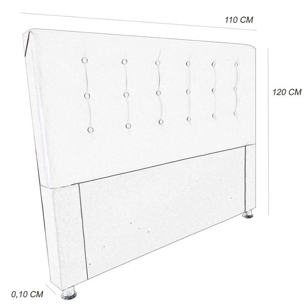 Imagem de Cabeceira estofada cama box solteiro para quarto Bete 110 cm Branco Sintético-Anchar Estofados