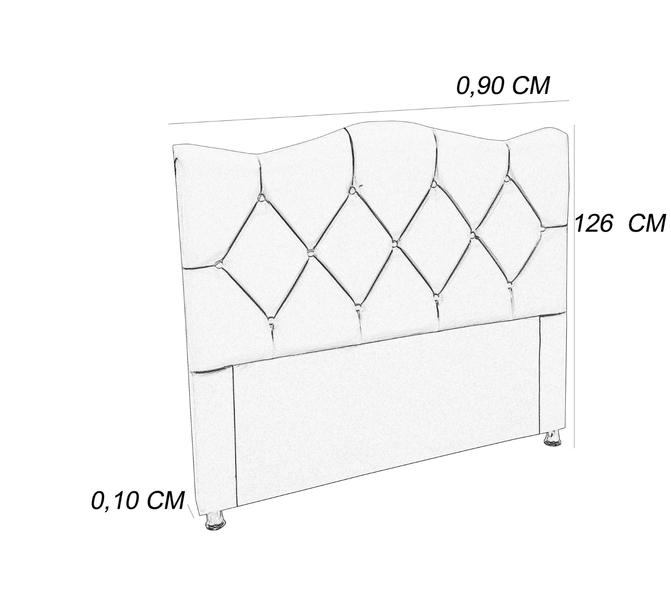 Imagem de Cabeceira estofada cama box solteiro para quarto Pandora 90 cm Rose-Anchar Estofados