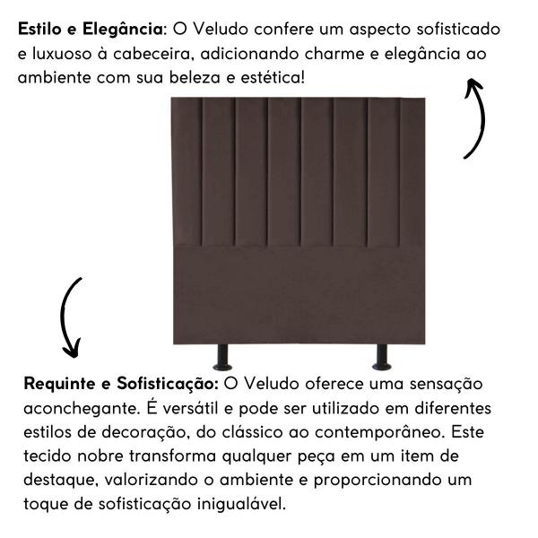 Imagem de Cabeceira Estofada Cama Casal 140 cm Lídia Suede E Frame